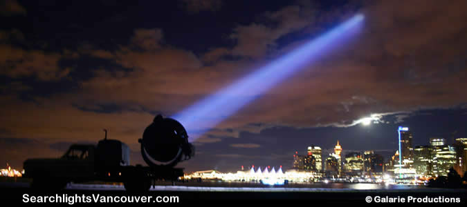 Searchlight lighting up Vancouver skyline